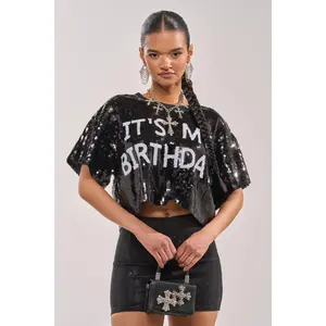 IT'S MY BIRTHDAY SEQUIN T-SHIRT