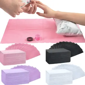 50pcs Disposable Tattoo Nail Table Pad Cleaning Pad Nail Color Canvas, Double Layer Composite Oil Film Absorbent Cloth Dental Cleaning Pad Bib, Nail Polish Tablecloth Beauty Cosmetic Makeup Care Tools Manicure Tablecloth Accessories