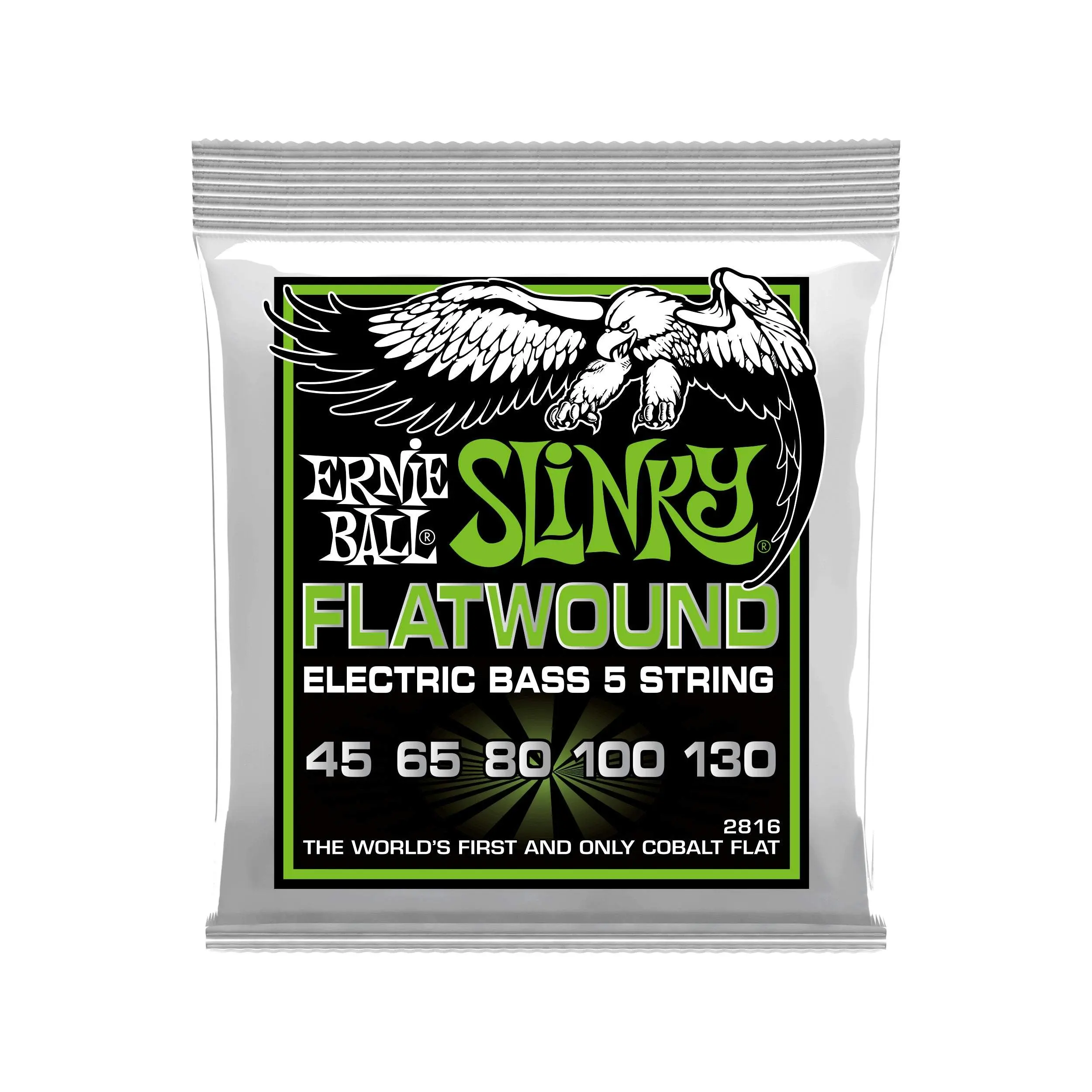 Ernie Ball Regular Slinky 5-String Flatwound Electric Bass Strings, 45-130 Gauge