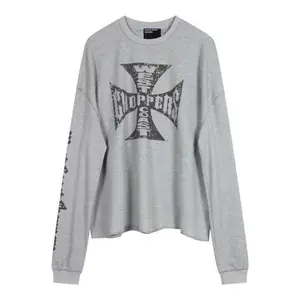 TOP extra large size men's trendy brand waffle fabric men's casual American VIBE style long-sleeved T-shirt bottoming shirt spring autumn Cool