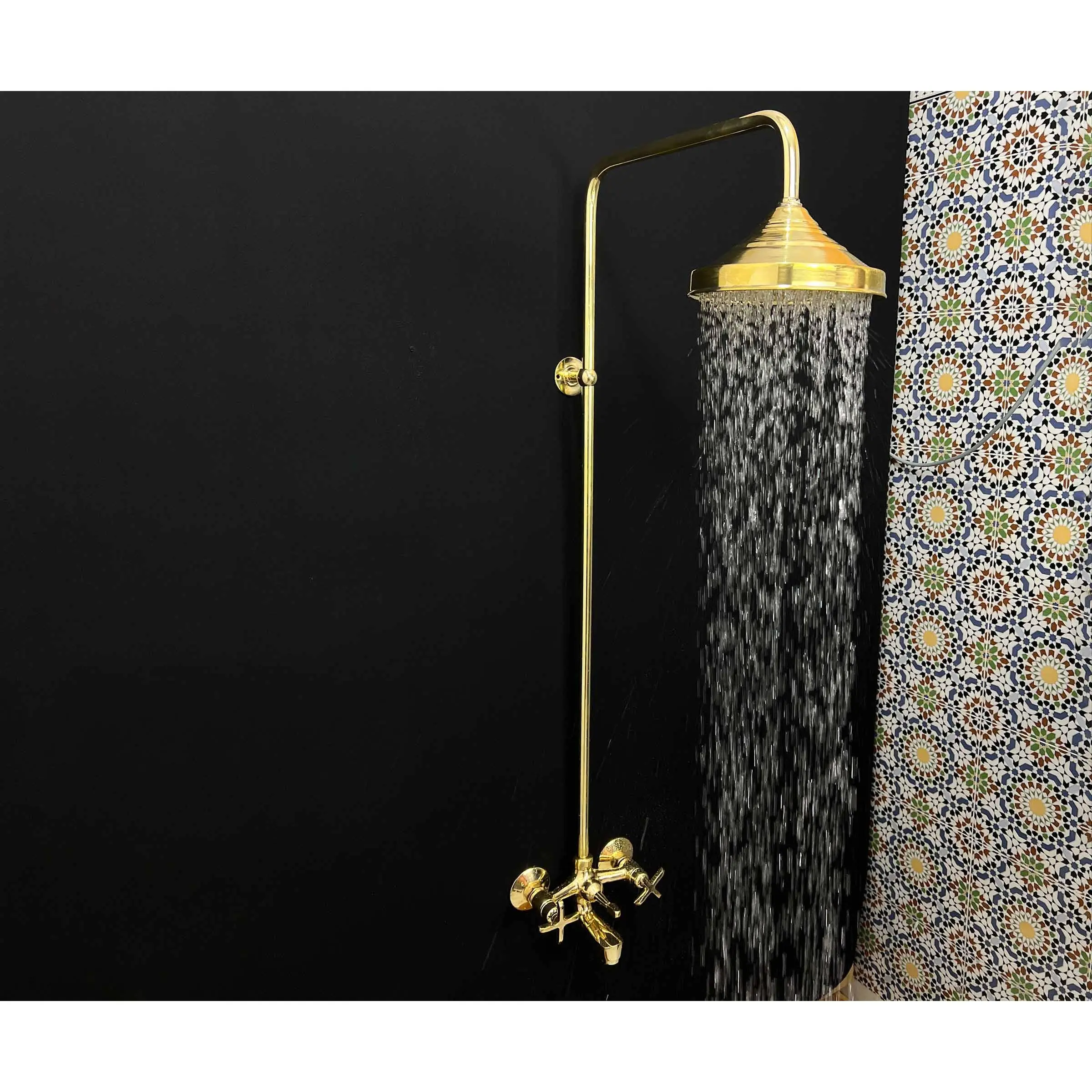 Brass Shower with Bathtub Filler