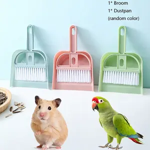 Hamster Cage Cleaning Broom and Dustpan Set, 2 Piece Pet Grooming Tools, Random Color, Ideal for Hamsters, Easy to Use, Durable Material