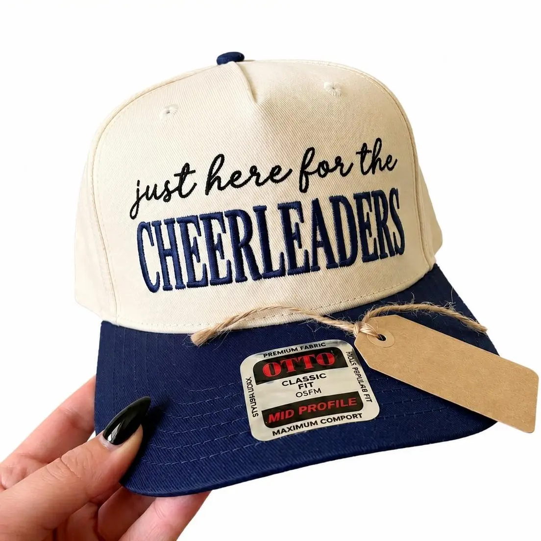 [HOT] Just Here For The Cheerleaders Hat Embroidered Hat Cute Cheer Mom Hat, Unisex Hat, Trendy Adjustable Hat, Ideal Gift