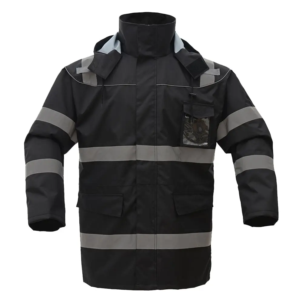 Hi-Vis Waterproof Fleece-Lined Safety Parka Jacket, Class 3