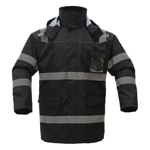 Hi-Vis Waterproof Fleece-Lined Safety Parka Jacket, Class 3