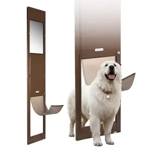 fathersdaygift VEVOR Dog Door for Sliding Glass Door, 75 7/8 to 80 11/16 in Adjustable Height, Aluminum Alloy Frame with Rotating Hinges, Lock Design, 13 5/8x 23 5/8 in Flap, Sliding Glass Pet Door for Renters