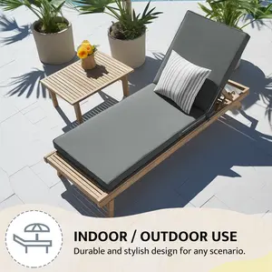 Premium Outdoor 72" x 21" x 3" Chaise Lounge Pad, Water-Resistant Patio Furniture Accessory, High-Density Foam Seat with Removable Washable Couch Cushion Cover
