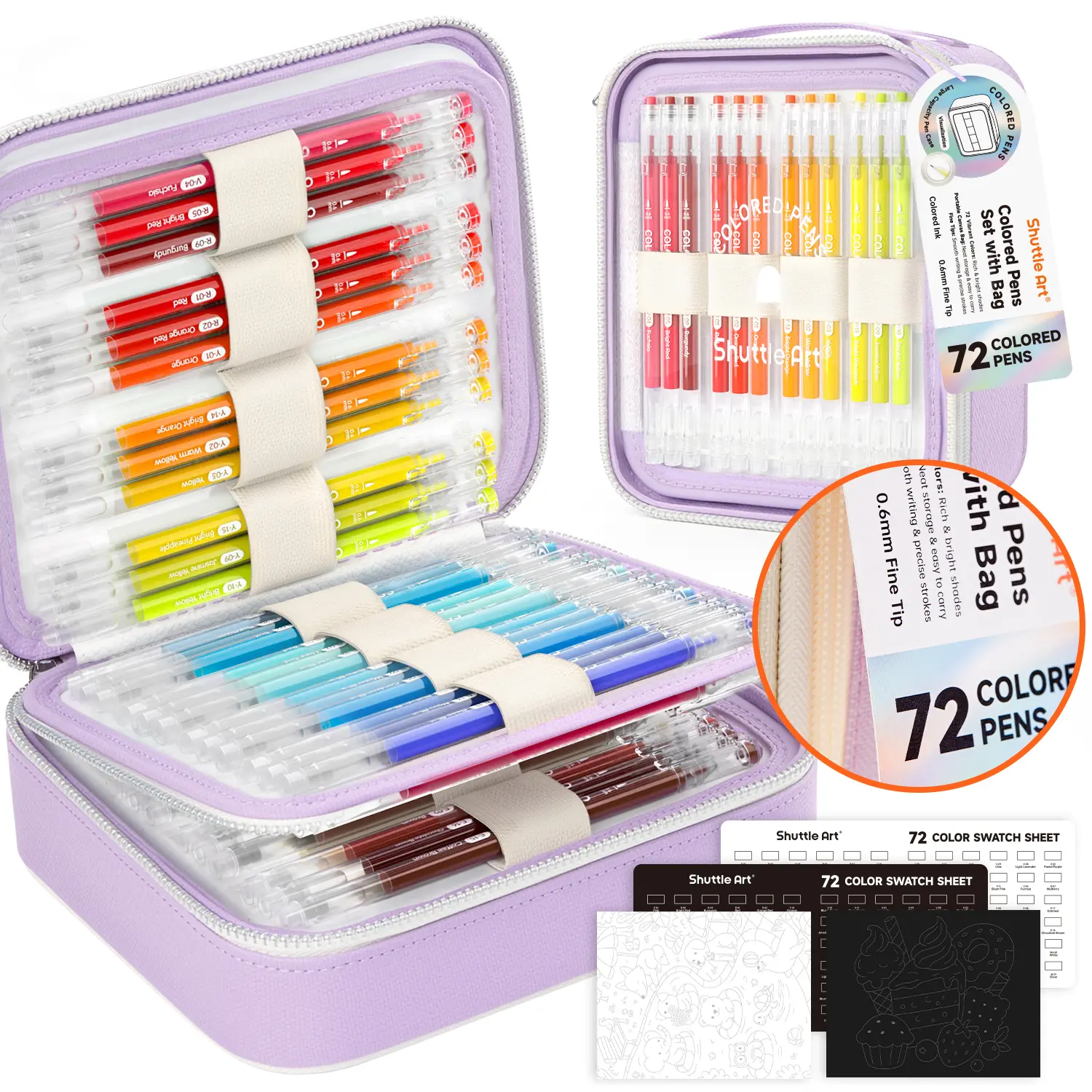Colored Pens, Shuttle Art 22/24/30/72 Colors Cute Journal Pens 0.6mm Fine Point Colored Gel Pens for Black Paper Adult Coloring Writing Drawing Journaling Note Taking School Office Home,Design,Students,back to school,back to school shopping
