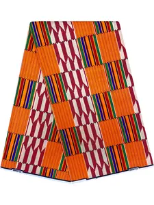African Print Fabric Ankara Material, 6 Yards Kent Wax Cloth, Ideal for Crafting and Fashion Projects, Vibrant Patterns and Textures