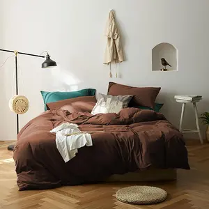 Solid Color Duvet Cover Set, Including Duvet Cover & 1/2 Counts Pillowcase without Filler, Soft Comfortable Bedding Set for Bedroom Hotel, Bedding Supplies