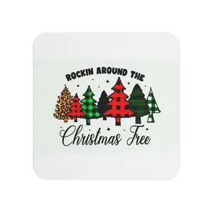 Rockin Around the Christmas Tree coasters | Holiday Christmas Coaster Set