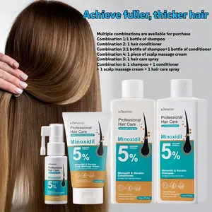 KORMESIC 5% Minoxidil Hair Growth Set | Hair Serum / Shampoo / Conditioner / Scalp Massage Balm, Sold Separately or as a Kit. Activate Hair Follicles, Anti-Hair Loss, Repair Damaged Hair, Improve Hairline, Professional Hair Care Solution