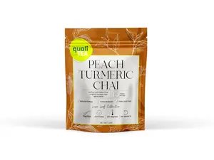 Peach Turmeric Chai TEA - Flavorful Spiced Blend High Caffeine for Sustainable Energy Natural Energy Immune Boost Ease Inflammation Beverage