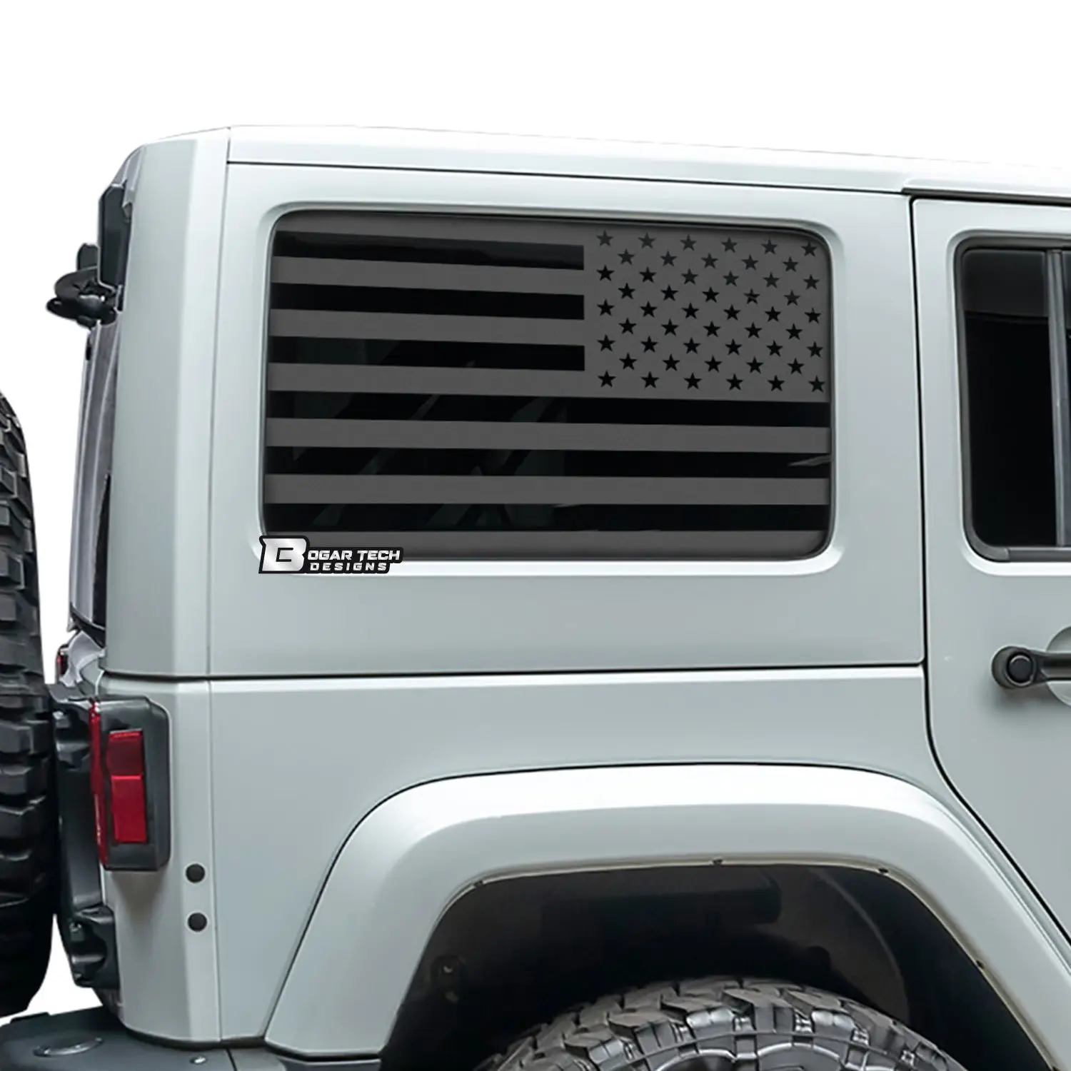 American Flag Window Vinyl Decal Stickers Fits 4 Door Jeep Wrangler JKU 2011 - 2018