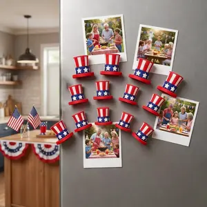 New American Independence Day Sam Hat Magnet, Patriotic Theme Magnet, Party Festival Decoration, Us Flag Home Kitchen Decor, Holiday Souvenir Gift