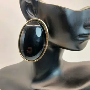 Ebony Eyes Large Stud Earrings