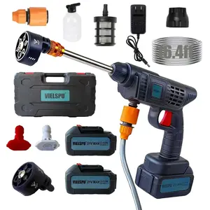 Cordless Pressure Washer, 6-in-1 Nozzle Portable Battery Powered Pressure Washer Handheld with 2*Battery Powered, Portable High Pressure Cordless Power Washer for Car/Floor/Patio Cleaning