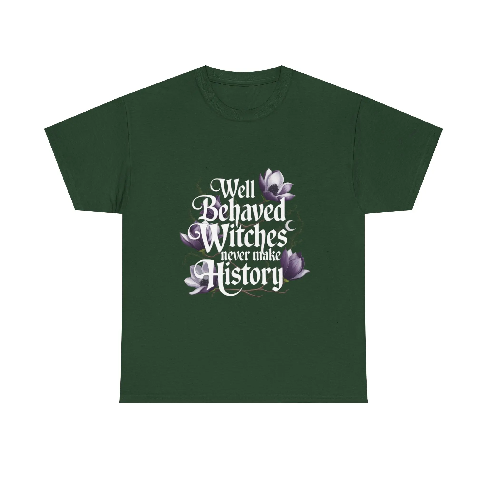 Men's Whimsigoth T-Shirt - Casual Southern Gothic Style with Script Slogan and Magnolia Floral Design