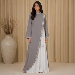 Amiyah Dress | Luxury Grey Embellished Abaya/Modest Dress