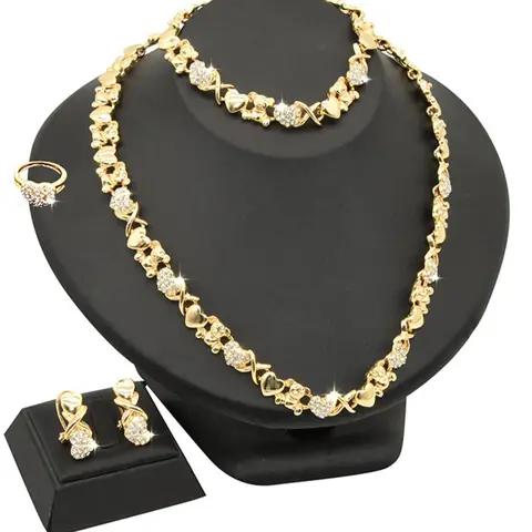 Rhinestone Decor Pendant Necklace & Dangle Earring & Ring & Bracelet, New Jewelry for Wedding Banquet, Trendy All-match & Exquisite Jewelry for Birthday Gift