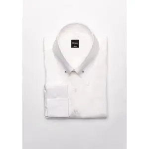 Egyptian White 60's Poplin Shirt - Classic Straight Pin Collar
