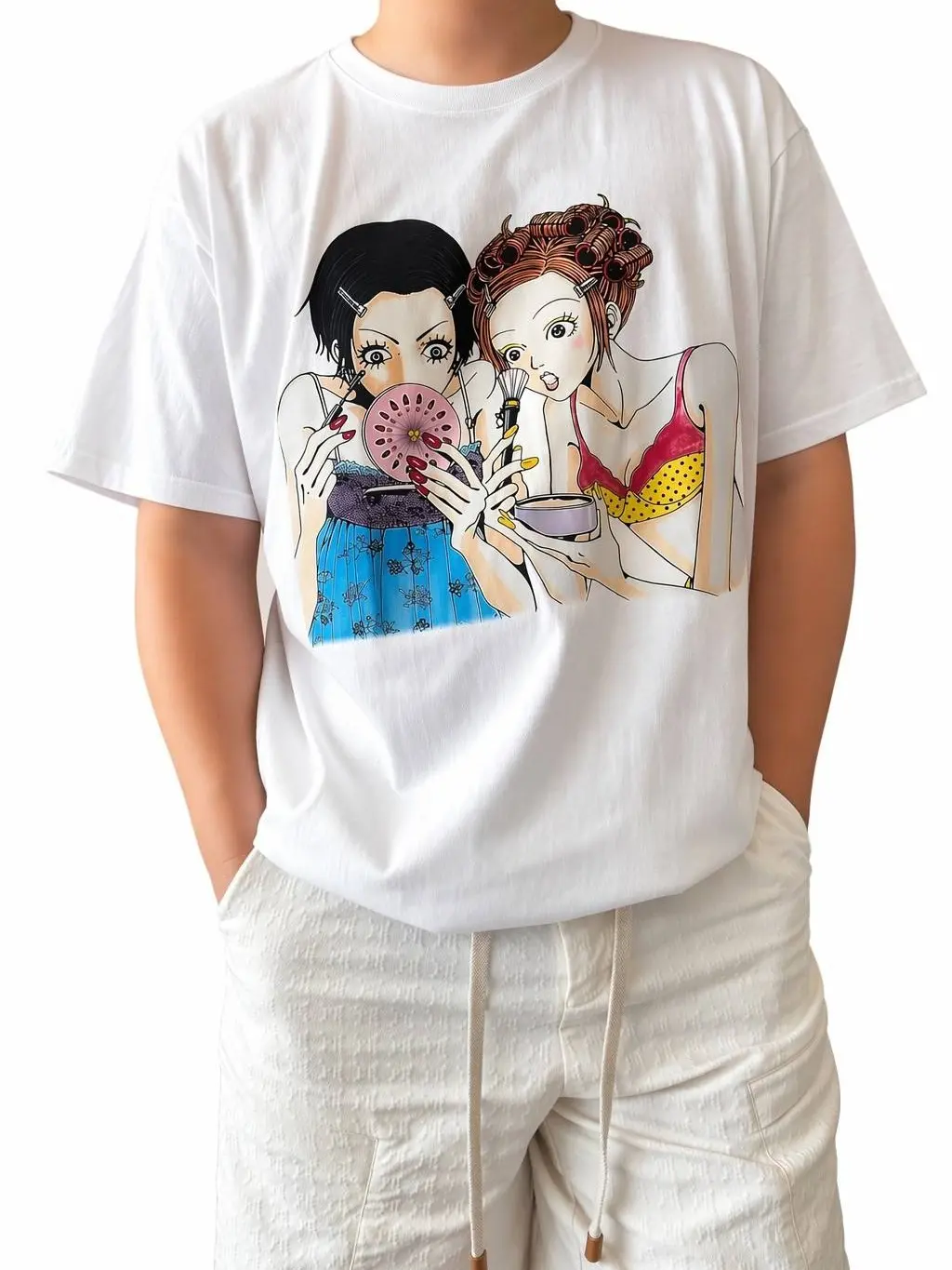 Men's Vintage T-Shirt, Nana and Hachi Retro Anime Graphic 100% Cotton Short-Sleeve Crewneck, Breathable Casual Streetwear Top, Shortsleeve, Vintage T Shirts, Breathable Fabric, Graphic Tee, Tshirt, Cotton Graphic Tees
