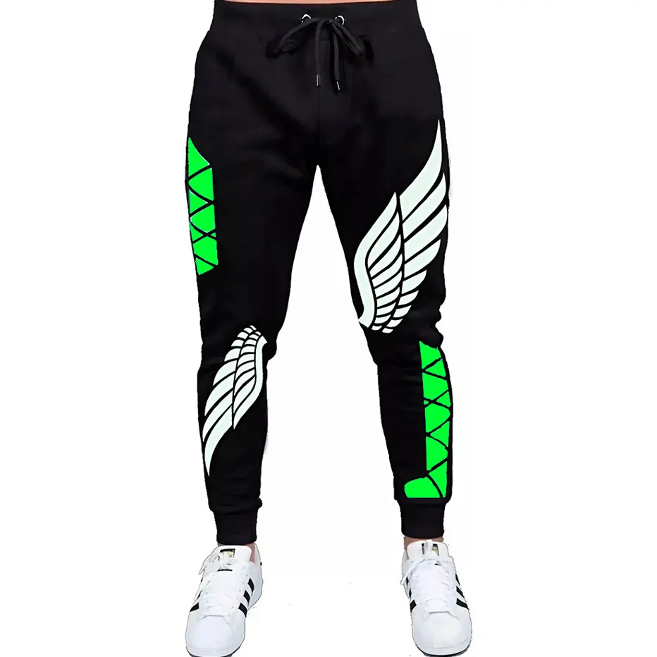 Anime Inspired Jogger Pants Graphic Wing Athletic Streetwear Trousers