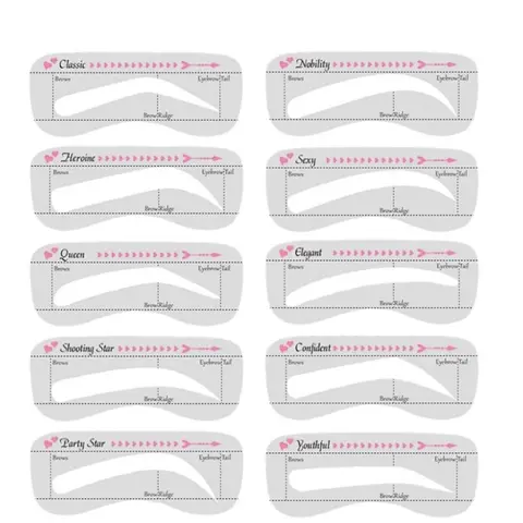 10-Piece Eyebrow Shaping Template Set, Reusable Lightweight Makeup Tools, Cosmetic Tools for Beginners and Professionals, Create Perfect Eyebrow Shapes, Eyebrow Kit, Eyebrow Stencil Kit, Eyebrow Templates, Eyebrow Styling Kit
