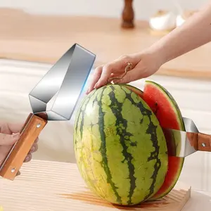 Watermelon Cutter & Slicer – Triangle Fruit Knife Utensil with 430 Stainless Steel Blade, Easy Melon Splitter Kitchen Gadget for Home Use