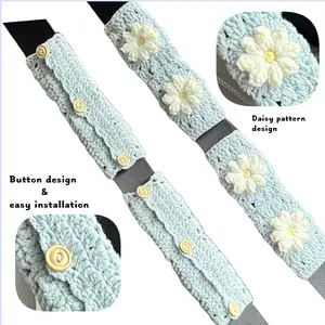 Handmade Crochet Car Seat Belt Covers Set, Car Interior Accessory, Interior Decoration Accessories for Cars, Stylish Vehicle Decor Items