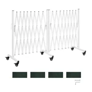 summervibes VEVOR Double Expandable Barricades, 18FT Expandable Safety Barrier, 0-180 Rotatable Mobile Barricade with Locking Casters, Portable Folding Security Gate Traffic Fence for Patio Garden Stairway