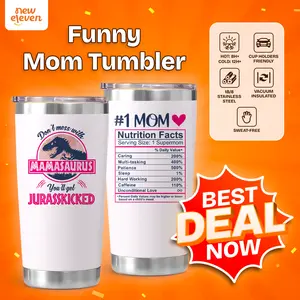 NewEleven Mamasaurus Funny Mom Tumbler 20oz Double Wall Insulated Stainless Steel Cup Perfect Christmas & Thanksgiving Gift for Mom Trendy Cute Reusable Vacuum Insulated Tumbler