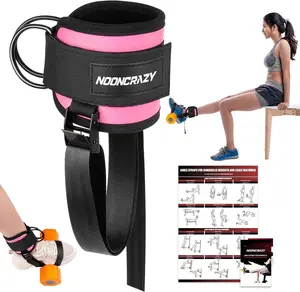 Ankle Straps for Dumbbell and Cable Machine, Monkey Feet Dumbbell Attachment with Longer Stronger Nylon Strap, Tibialis Trainer, Leg Extensions, Hamstring Curls for Women and Men