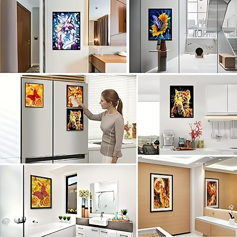 10-Pack Art Magnetic Photo Frames, Wooden Frame, Retro Ins Style, Wall Photo Decoration Set for Living Room & Bedroom