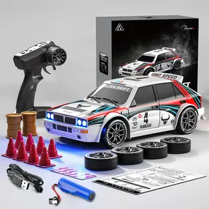 Remote Control Drift Car, RC Stunt Car, 2.4GHz Four-Wheel Drive, Speed Adjustment LED Lights Extra Tires Obstacle Accessories Kids Racing Gift
