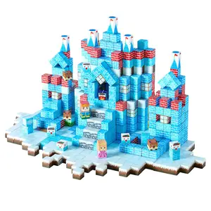 150 PCS Dual-Sided Magnetic Blocks Glacier Castle Set, STEM Montessori Toys for Creative Building Play & Sensory Development