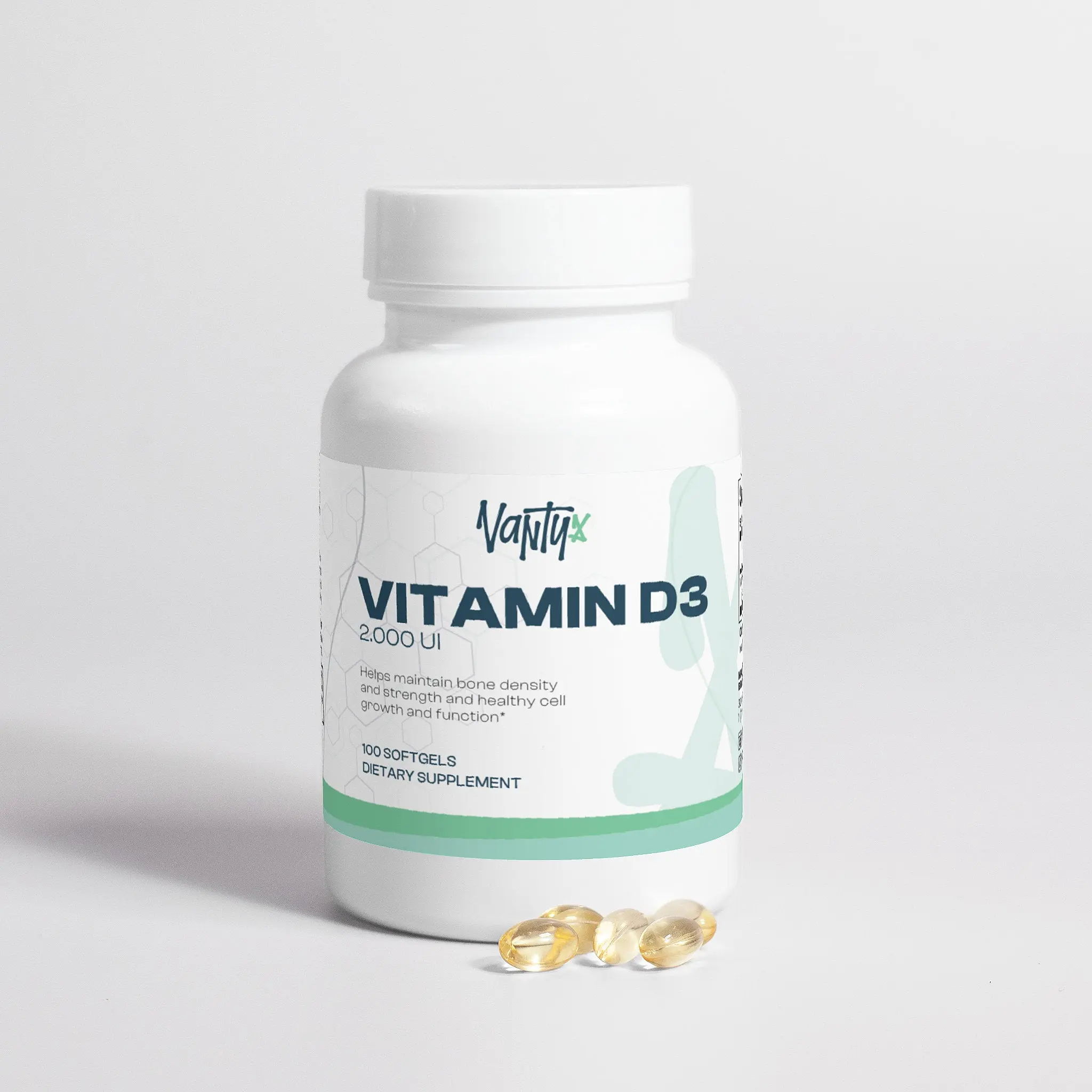 Vitamin D3 2,000 IU Vantyx — Bone, Immune & Daily Wellness · 100 Softgels (100-day supply)