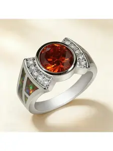 Gorgeous Red Zircon & Red Opal Rings For Women New Arrival Wholesale  Jewelry for Party Charm Engagement Ring Gift for Girlfried