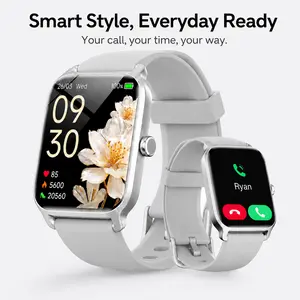 Smart Watch for Men & Women, 2.01" Touch Screen Bluetooth Watch with Call & Message Notifications, Daily Activity Tracking, Step Counter, Alarm, Timer, Music Control, Comfortable Strap, Compatible with iPhone & Android