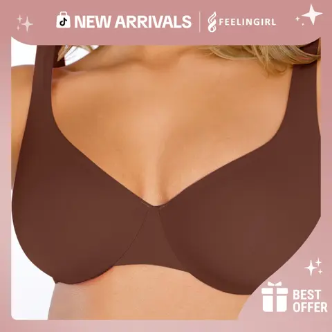 FeelinGirl FeelSoft Minimizer Bras for Women Comfort Underwire Plus Size Balconette Bras Full Coverage No Padded Seamless Everyday Bras Womenswear Comfortable