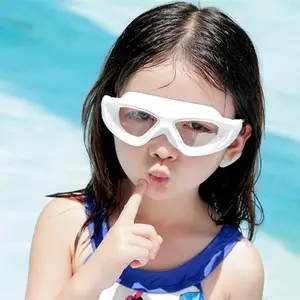 HD Swimming Goggles, Anti-Fog Waterproof Swim Glasses, Large Frame Comfortable Silicone Earplugs, Summer Professional Training Diving Gear