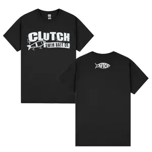AFTCO x Clutch Swimbait T-Shirt – Bold Distressed Graphic Tee Featuring Signature Fish Logo, Men's shirts