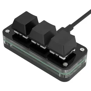 RGB 3 Keys Macro Programming Mini Keyboard for Photoshop Gaming Hotswap Programming Keypad Copy Paste Mini Button Macropad