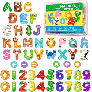 Magnetic Letters and Numbers, Fridge Alphabet Magnets for Toddlers 1-3, 52 PCS Refrigerator Toys - 26 Uppercase 20 Numbers 6 Symbols, Fridge Learning Gift, Easter Basket Stuffers for Toddler