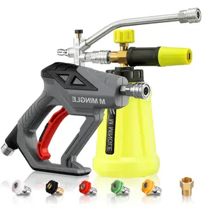 M MINGLE High Pressure Washer Spray Tool & Foam Cannon Kit with 4000 PSI: Includes 5 Nozzles, Dual Connector, and 1/4" Quick Connector，Christmas gifts