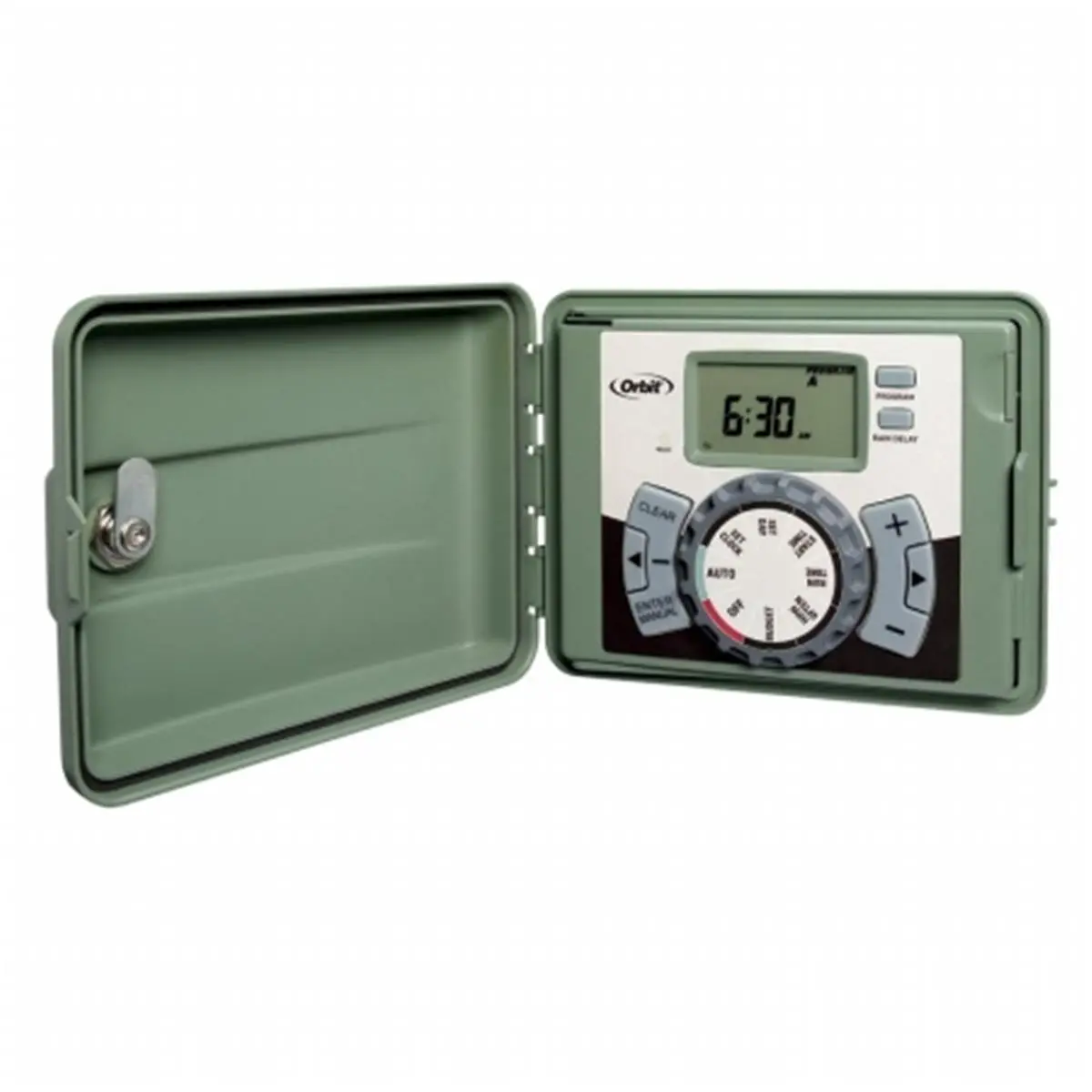 Orbit Sprinkler Timer, 4-Station Outdoor Programmable Watering Controller with Easy-Set Logic and Large LCD Display, Drought-Safe (Model 57894), Smart Sprinkler Controller