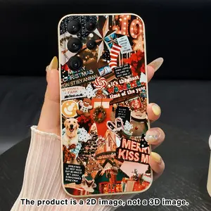 Christmas Memory Collage Phone Case suitable for SamsungGalaxy S22 S21 S20 S10 Ultra Plus FE Lite 5G Silicone Anti-Fall Ultra Slim Soft Cover Giving gifts to family and friends