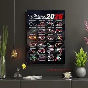 2026 Formula 1 Grand Prix Schedule, Formula 1 Racing Merchandise, Track Wall Art, F1 Posters, Unframed Art Print, Fan Gifts, Decor for Man Caves, Home Spaces, Garages, Offices, and Game Rooms