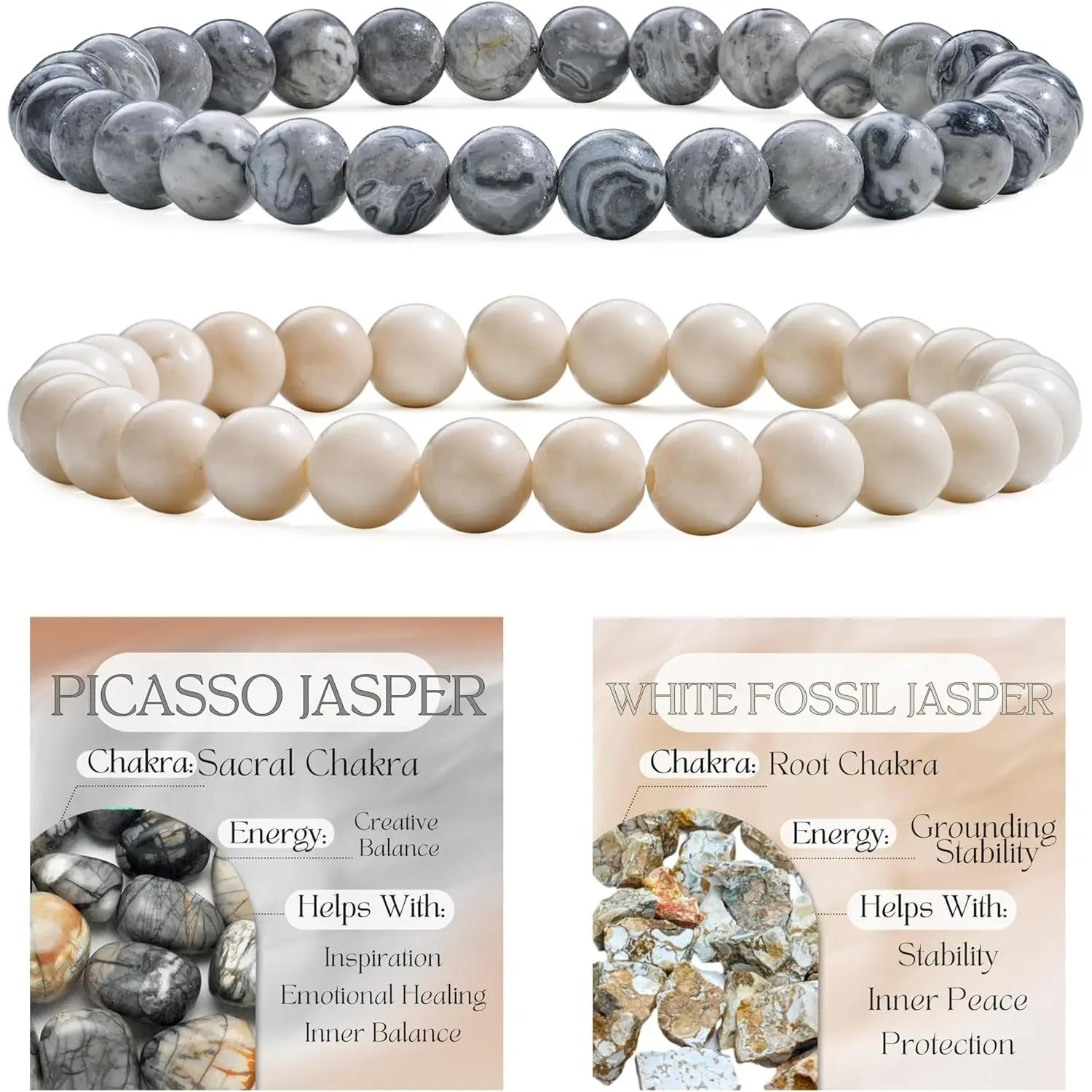 Picasso Jasper + White Fossil Jasper