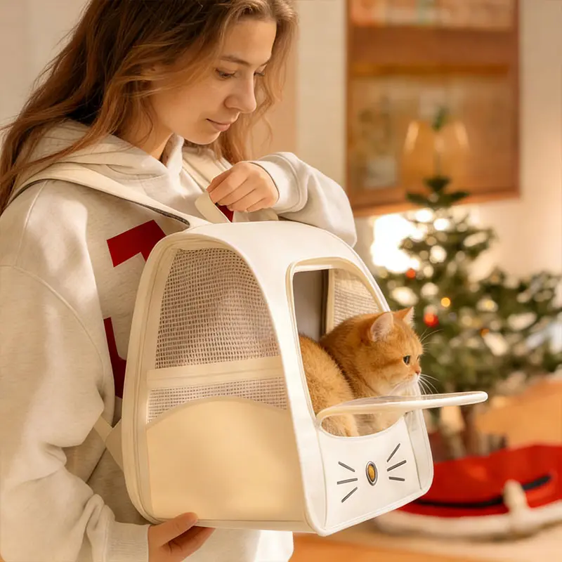 Pet Carrier Backpack, Travel Bag for Small Dogs and Cats, Breathable Mesh Car & Outdoor Carrier